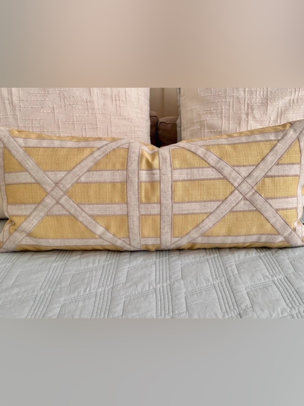 30”x 13” Cotton & Down Textural Throw Pillow